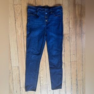 Button-fly High Rise Jeans